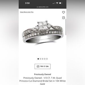 Princess cut quad diamond set 10k white gold